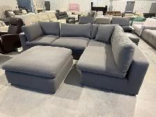 Grey 5 piece modular sectional with ottoman