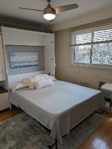 Deluxe Queen Bestar (Murphy) Bed with Cabinet (White) & Mattress - Photo 7
