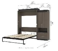 Deluxe Queen Bestar (Murphy) Bed with Cabinet (White) & Mattress - Photo 8