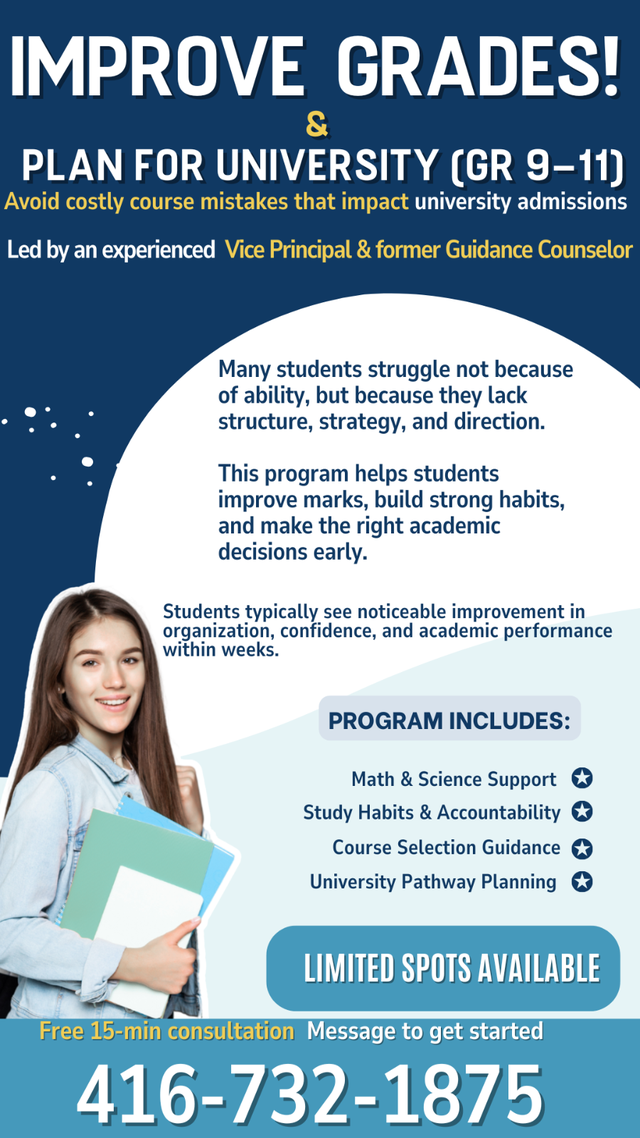 Grade 9–11 Academic Support | Improve Grades   Plan for Uni