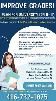 Grade 9–11 Academic Support | Improve Grades   Plan for Uni