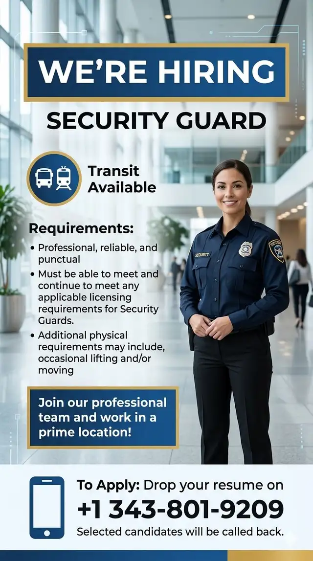 NOW HIRING SECURITY GUARDS