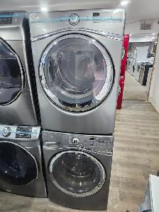 AMAZING Whirlpool 27' Grey Front-Load Stackable Washer Dryer Set