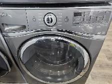 AMAZING Whirlpool 27' Grey Front-Load Stackable Washer Dryer Set - Photo 3