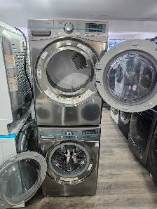 WOW LG 27' Stainless Steel Front-Load Stackable Washer Dryer Set - Photo 8