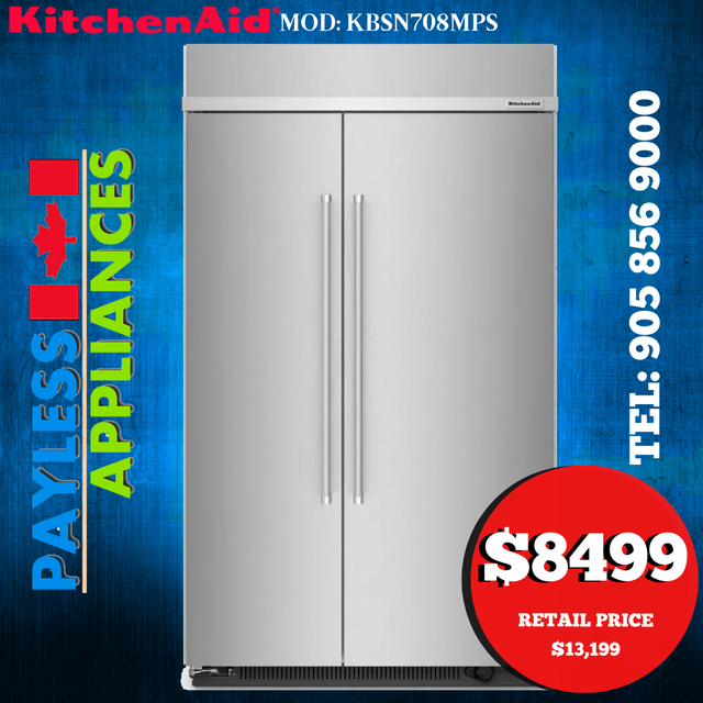 Kitchenaid KBSN708MPS 48'Side by Side Counter Depth Refrigerator