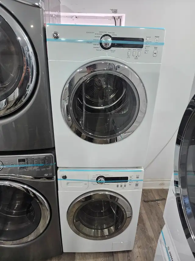 WOW GE 24' White Front-Load Stackable Washer Electric Dryer Set