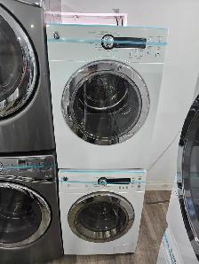 WOW GE 24' White Front-Load Stackable Washer Electric Dryer Set