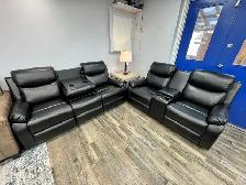 Stylish 3-Piece Recliner Chair Sofa And Loveseat - Black In Sale - Photo 2