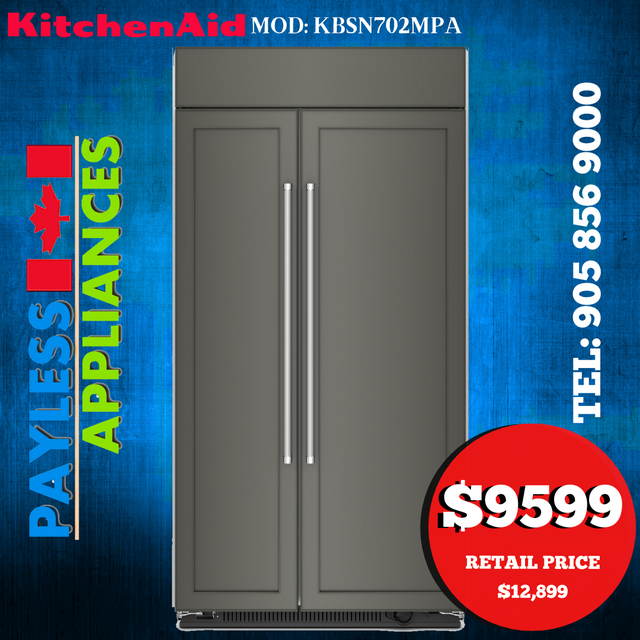 Kitchenaid Built In Refrigerator KBSN702MPA 42' Side By Side