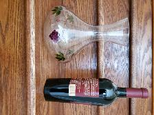 DÉCANTEUR NEUF EN VERRE À VIN ROUGE 10'HAUT SUPPORT MÉTAL $20.00 - Photo 4