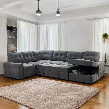 Big Sale on New Sectional Sofa Bed With Corner Couch - Grey
