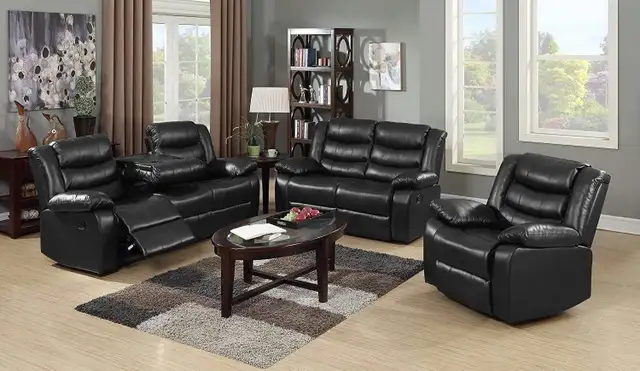 New 3PC Recliner Leather Sofa Set With Free Delivery