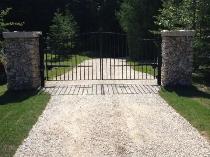 14FT Wrought Iron Driveway Gate – Flower Design - Photo 3