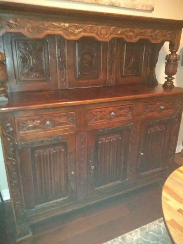 Beautifully carved antique sideboard