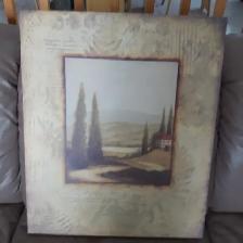 BELLE GRANDE TOILE TOSCANE D'ITALIE DANS CADRE EN BOIS 20'x24' - Photo 2