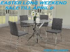 DESIGNER ROUND DINING TABLE  4 CHAIRS FULL SET (FREE DELIVERY)