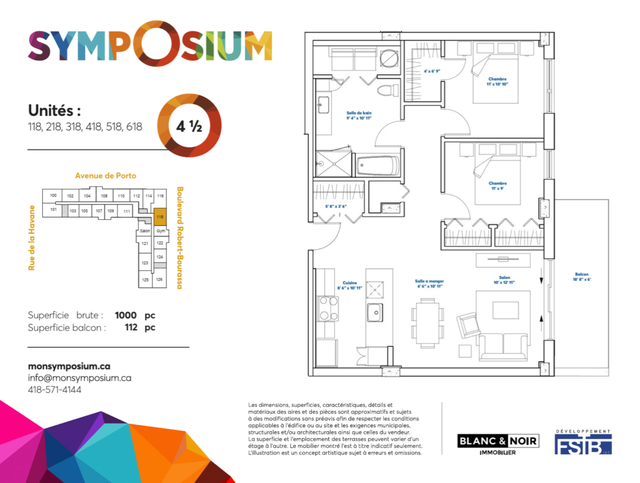4 1/2 - Condo locatif Mon Symposium Phase 1 - Photo 2