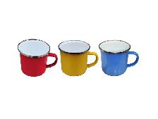 10Pc 12oz Fine Enamel Cup Silver Lip Mug Heat Press 000995 - Photo 9