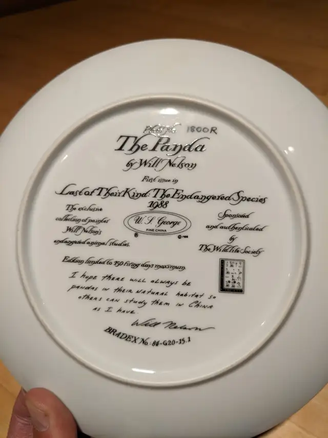 ‘The Panda’ Vintage 1980’s Collectable Plate - Photo 3