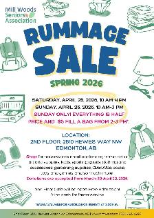 Huge Rummage Sale in Mill Woods- April 25 & 26, 2026