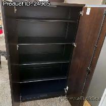 Steelcase Espresso & Black 2 Door Storage Cabinet 36 x 19 x 65.5 - Photo 2