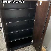 Steelcase Espresso & Black 2 Door Storage Cabinet 36 x 19 x 65.5 - Photo 3