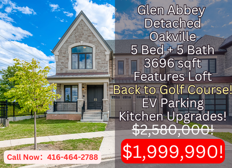 ✨ Oakville Golf Course Detached Home NEW PRICE REDUCTION ✨