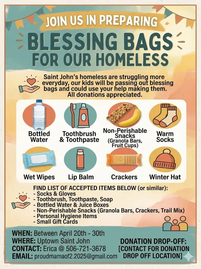 LF Blessing bag donations for homeless