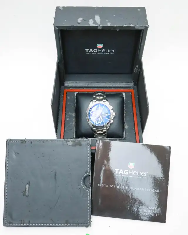 Tag Heuer Calibre 16 Link Chronograph Blue Dial - Photo 9