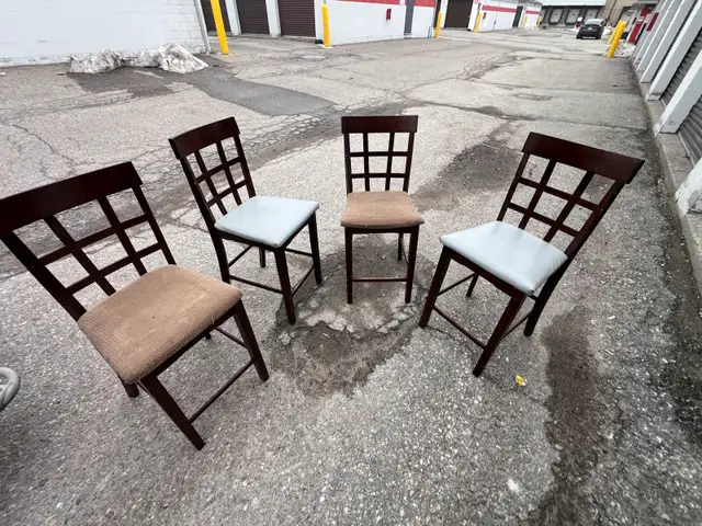 Free delivery used Dark Wood Dining Table Set with 4 Chairs - Photo 8