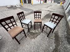 Free delivery used Dark Wood Dining Table Set with 4 Chairs - Photo 8