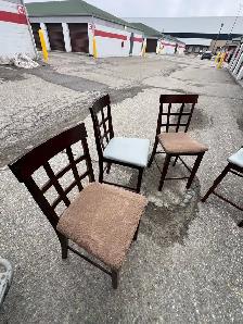 Free delivery used Dark Wood Dining Table Set with 4 Chairs - Photo 9