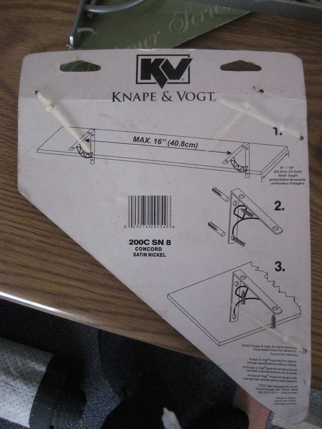 4 Knape & Vogt Concord Style Shelf Brackets, 200C SN8 - Photo 3