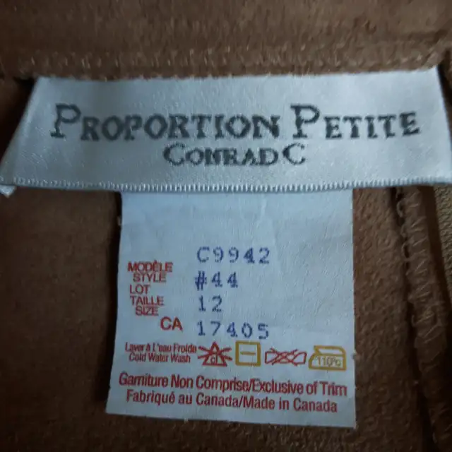 JUPE LONGUE NEUVE VELOUR BEIGE GR12FEM TAILLE 29 AJUSTABLE$15.00 - Photo 2