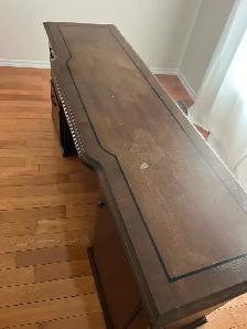 Free delivery used Dark Wood Executive Desk with Drawers - Photo 5