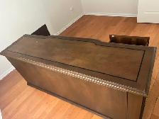 Free delivery used Dark Wood Executive Desk with Drawers - Photo 8