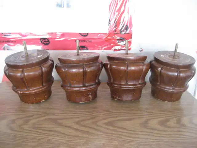 4 Large wood furniture feet