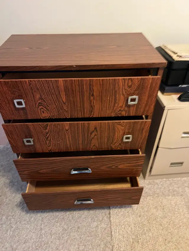 Free delivery used Wooden 4-Drawer Dresser - Photo 8