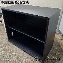 Steelcase Black Metal Bookshelf Bookcase 36' x 18' x 31.5'