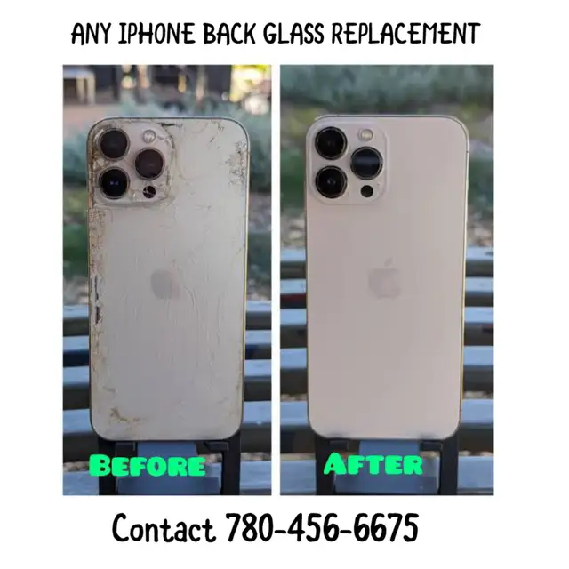 IPHONE BACK GLASS REPLACEMENT STARTS FROM $99 (TEL:780-456-6675)