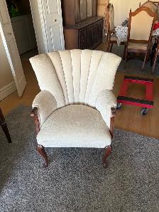Free delivery used Cream Fan Back Accent Chair