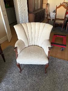 Free delivery used Cream Fan Back Accent Chair - Photo 2
