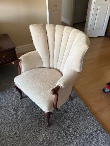 Free delivery used Cream Fan Back Accent Chair - Photo 5