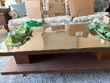 Free delivery used Rectangular Coffee Table with Glass Top - Photo 4
