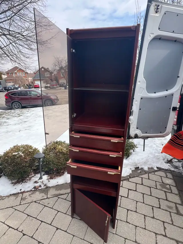 Free delivery used Wooden Display Cabinet , Glass Door, Drawers - Photo 7