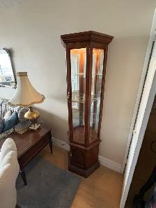 Free delivery used Wooden Corner Curio Cabinet - Photo 3