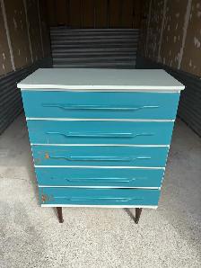Free delivery Used 20th century Teal 5-Drawer Dresser - Photo 2