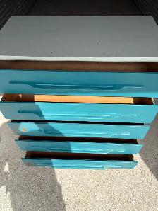 Free delivery Used 20th century Teal 5-Drawer Dresser - Photo 4