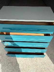 Free delivery Used 20th century Teal 5-Drawer Dresser - Photo 7